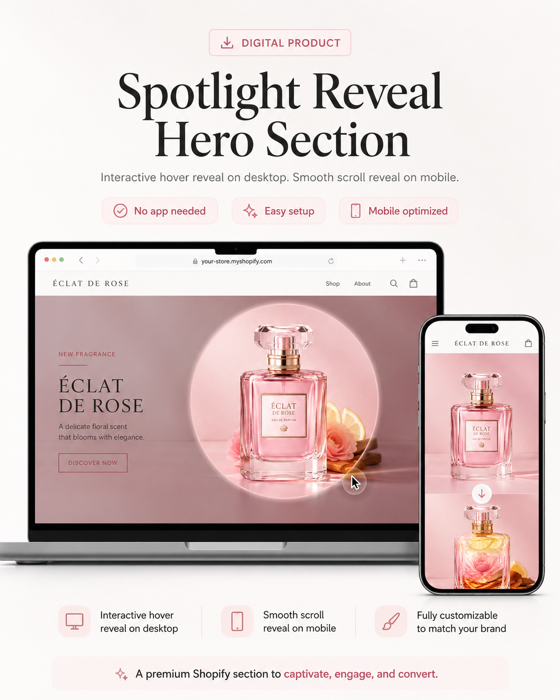 Spotlight Reveal Hero Section for Shopify